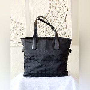 Authentic Chanel Nylon large Travel Black Tote Bag
